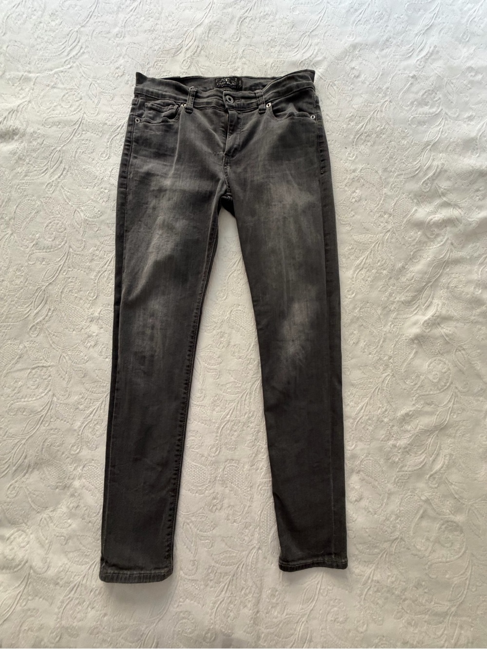 Lucky Brand Women's Gray Black Washed Skinny Jeans